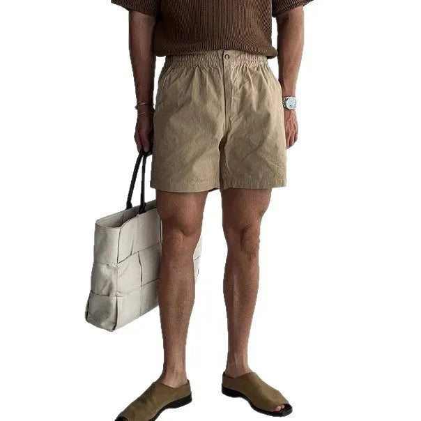 Cotton loose fit sports shorts in black, white, or khaki for summer wear