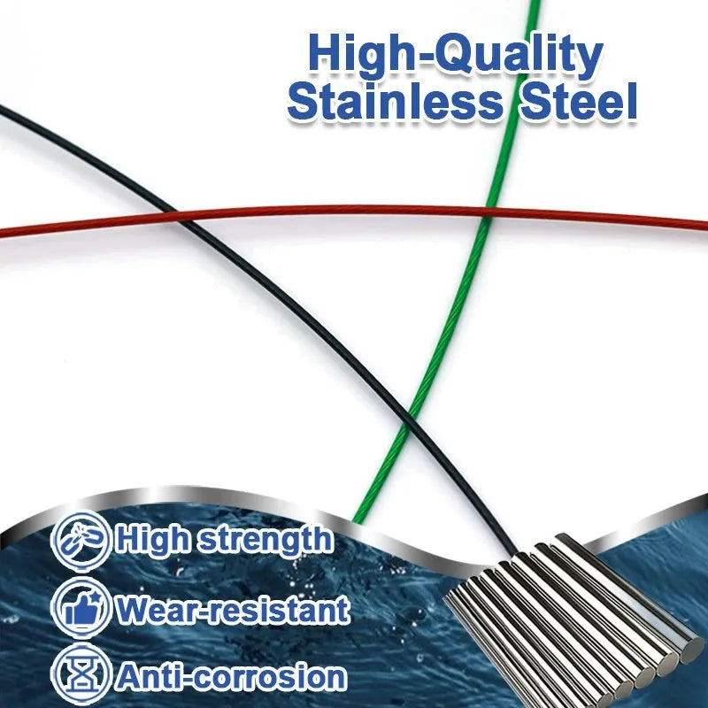 Anti-bite steel wire fishing accessories with double buckle pins measuring 54cm in length