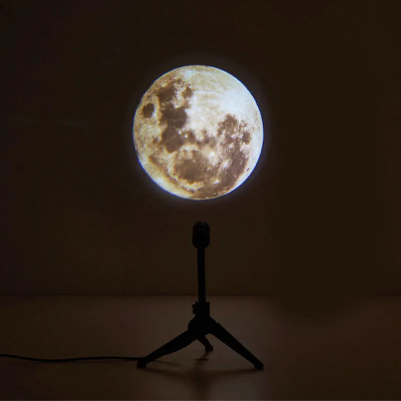 2 in 1 star projector showing Earth and Moon projection effects with adjustable hose bracket
