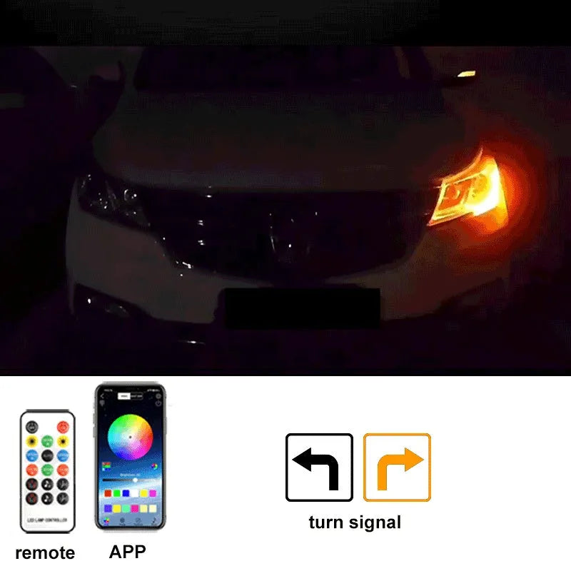 Flexible PVC LED atmosphere lighting strip for General Motors car engine cover installation.