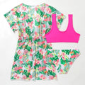 Girls' floral two-piece swimsuit set for children with Korean style pattern