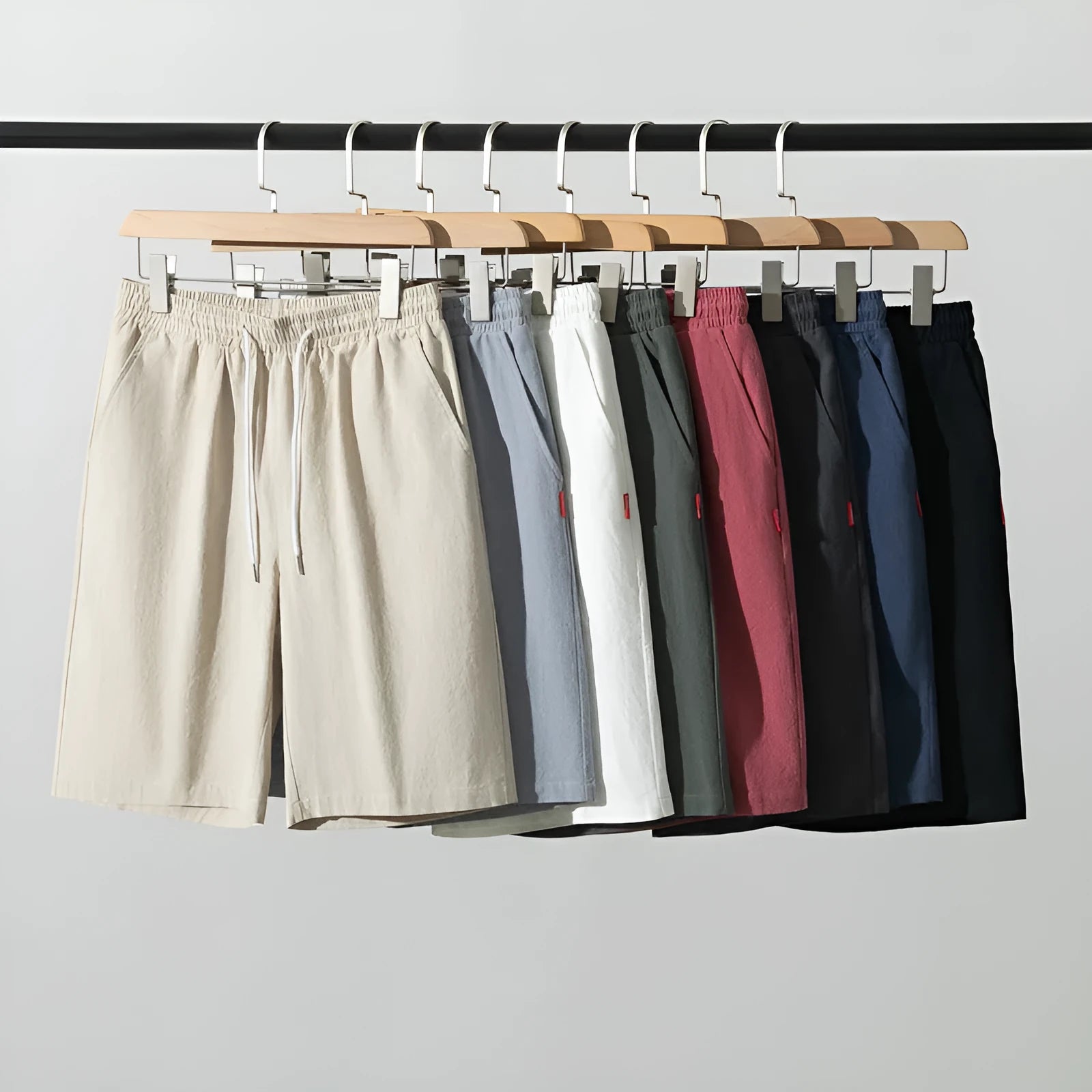 Cotton and linen cropped pants in Army Green with a drawstring waist.