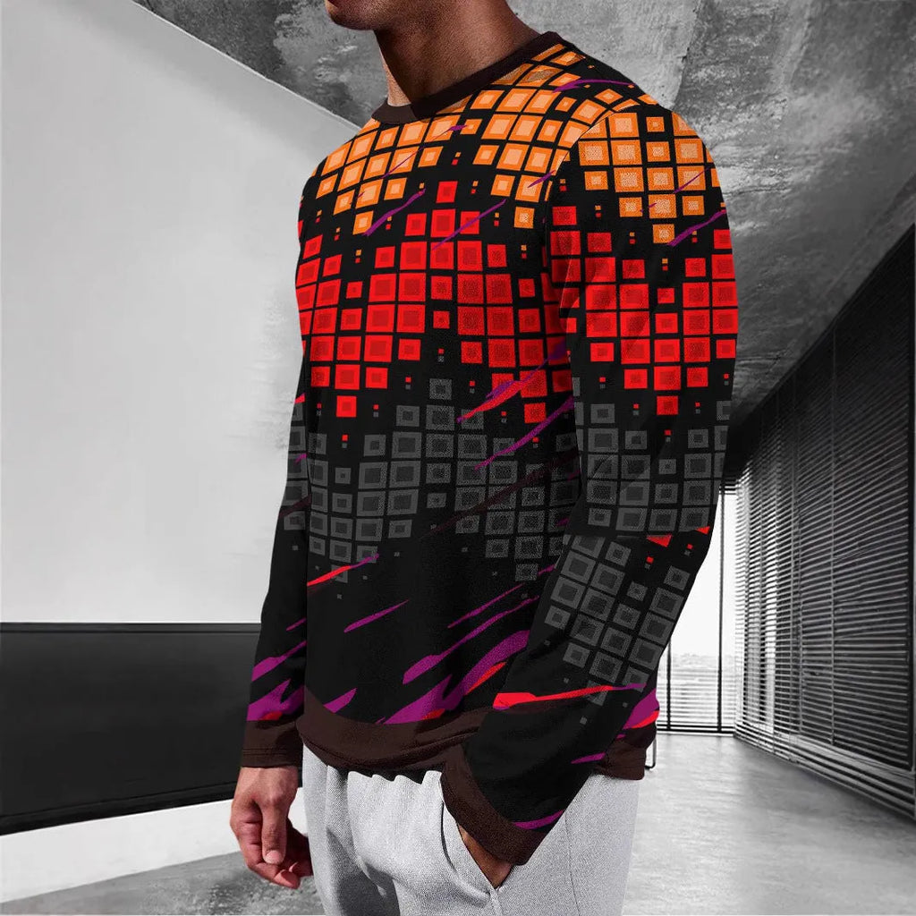 Men's milk silk long sleeve pullover with round neck in multiple colour options