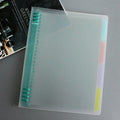 B5 loose-leaf notebook with PP plastic shell showing 40 pages of refill paper in binder binding