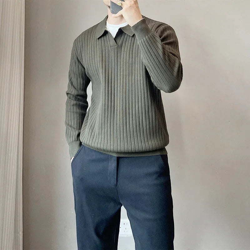 Boys' loose long sleeve knitted pullover sweater in modal fabric, shown in multiple colours.