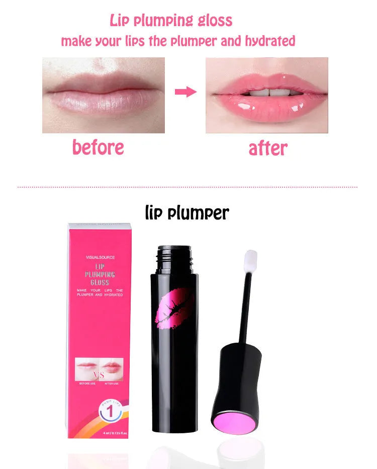 Lip plumping gloss anti wrinkle serum tube 4g for fuller lips and lip skin care