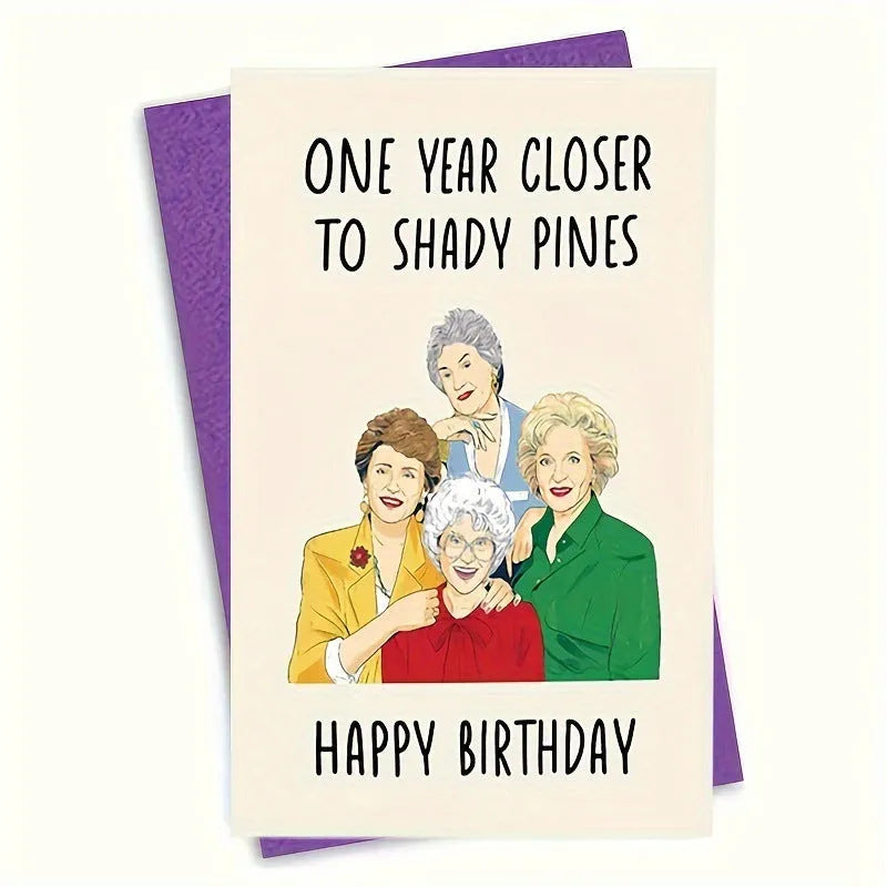 Simple printed birthday greeting card with envelope in multiple colour options including kraft paper