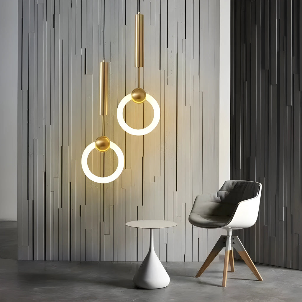 Nordic minimalist U-shaped bedside chandelier pendant light with a 200mm size.
