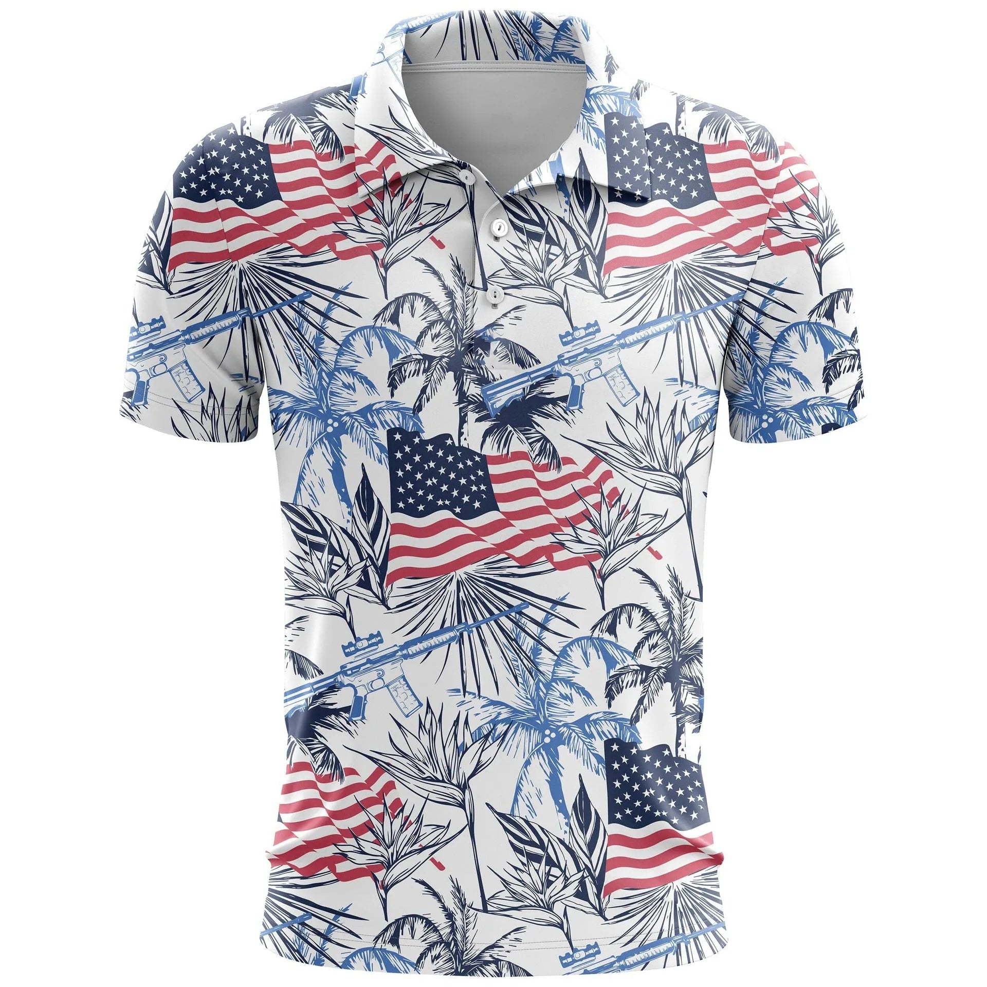 3D printed pattern on a loose-fit short sleeve sports shirt in bird eye cloth fabric.