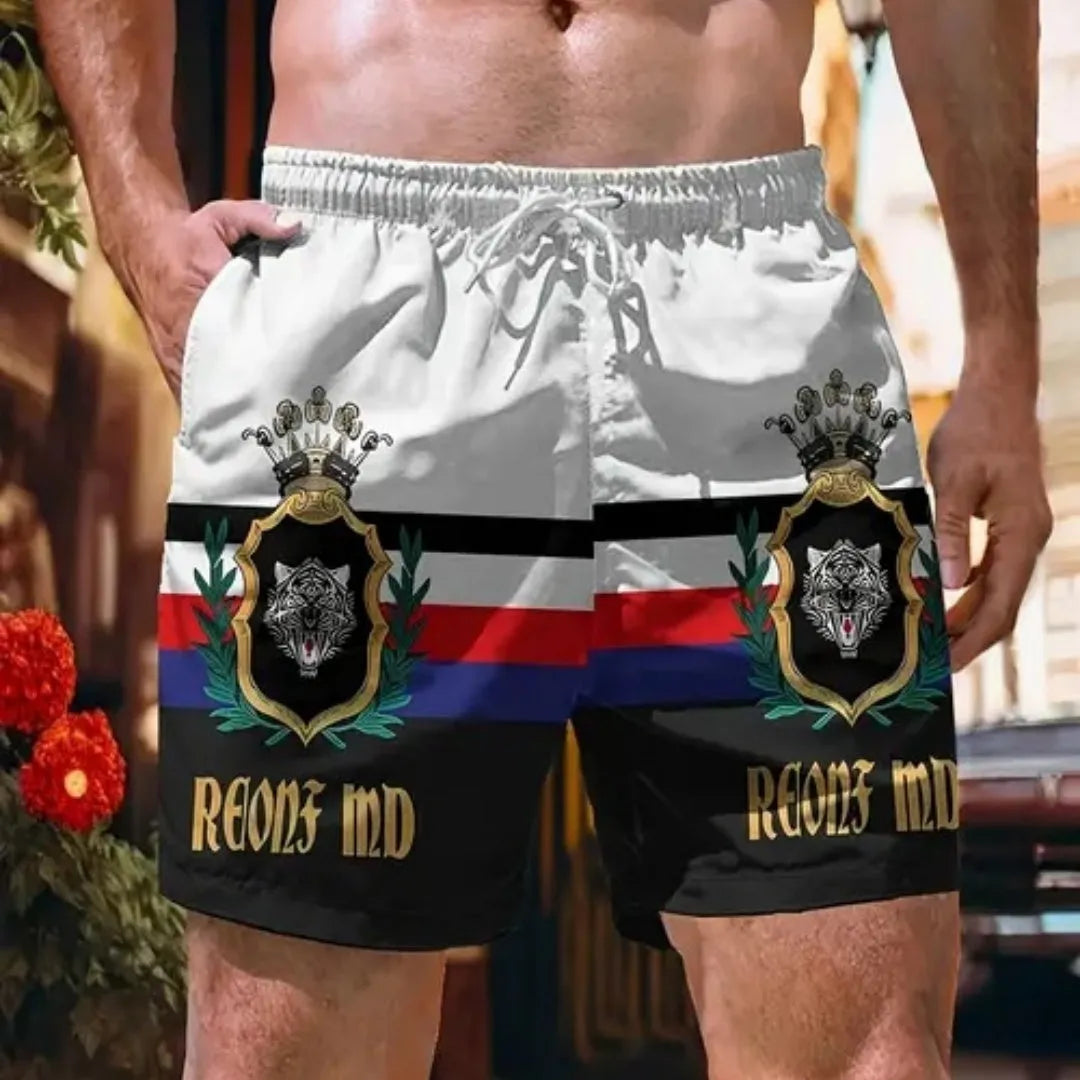 2025 summer men's casual shorts in breathable polyester, simple style, available in multiple colours
