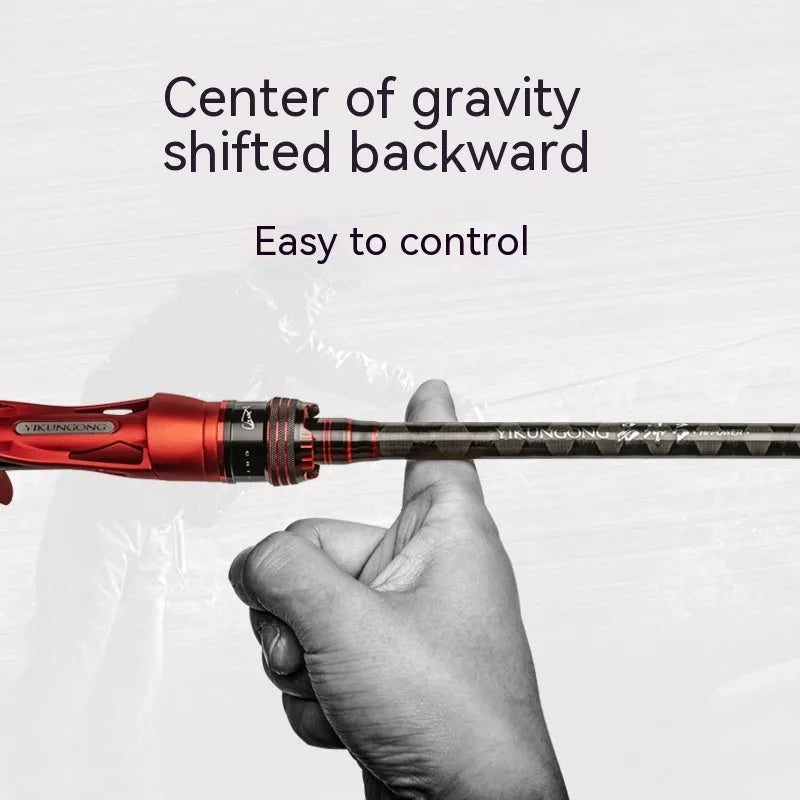 Carbon ultralight fishing rod shown with straight handle and pikestaff style options for lure fishing.