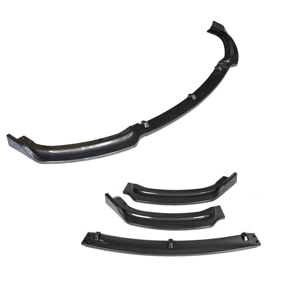Bright black polypropylene front bumper lip spoiler for BMW F30 F35 3 Series.