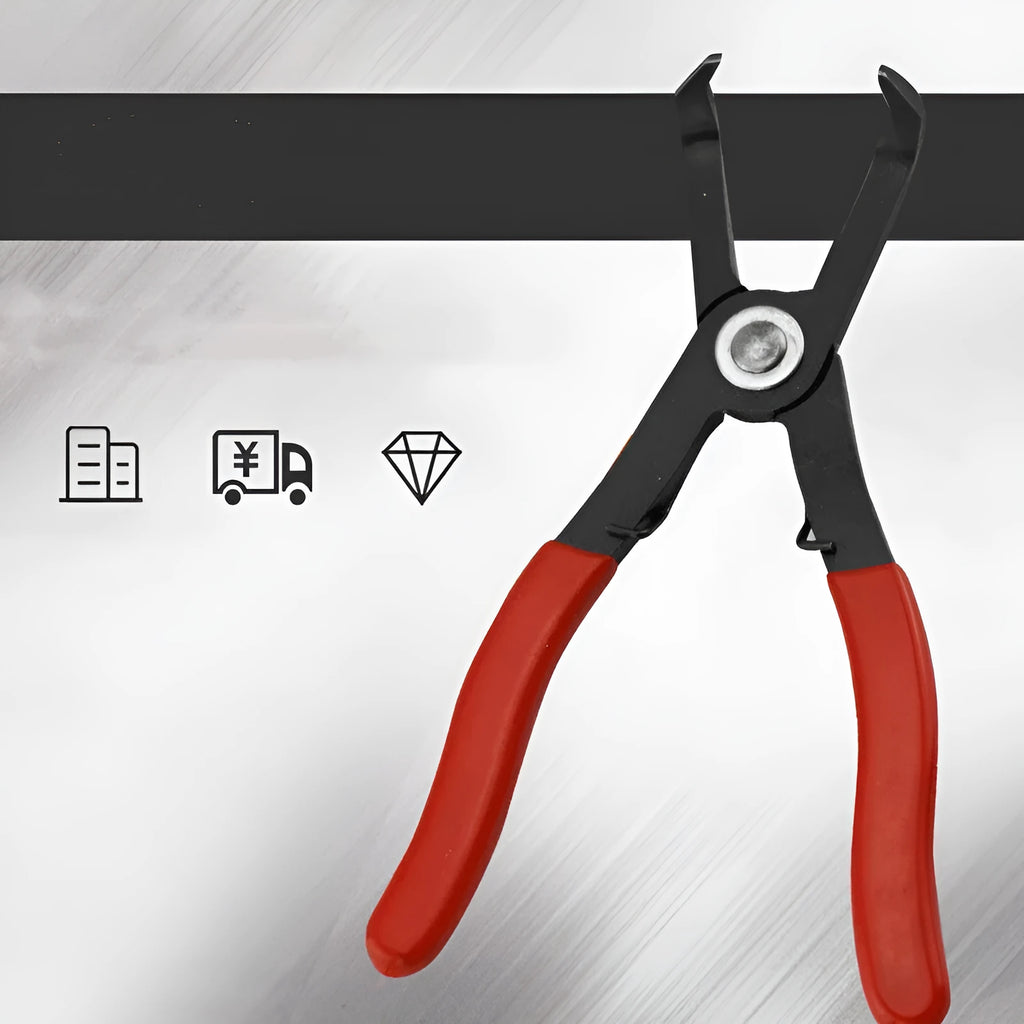 Interior round nail removal pliers with red PVC handles and 30-degree jaws