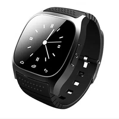 Bluetooth sports watch in black, white, or blue colours compatible with iPhone and Android smartphones