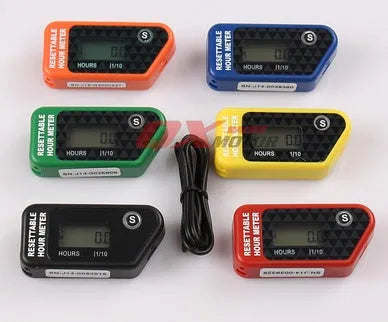 Black waterproof LCD maintenance timer for ATV, motorcycle, motorboat, lawn mower, and generator service scheduling