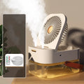 Portable USB mist fan with remote control, 2.5L water tank and night light in forest green colour