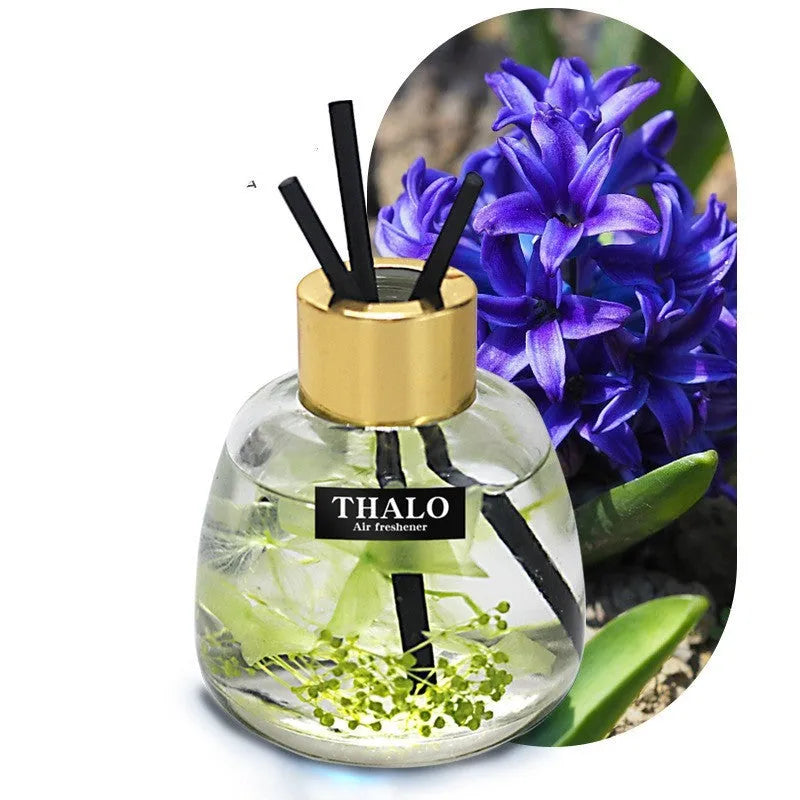 Glass car perfume ornament bottle in a choice of colours for dashboard decoration.