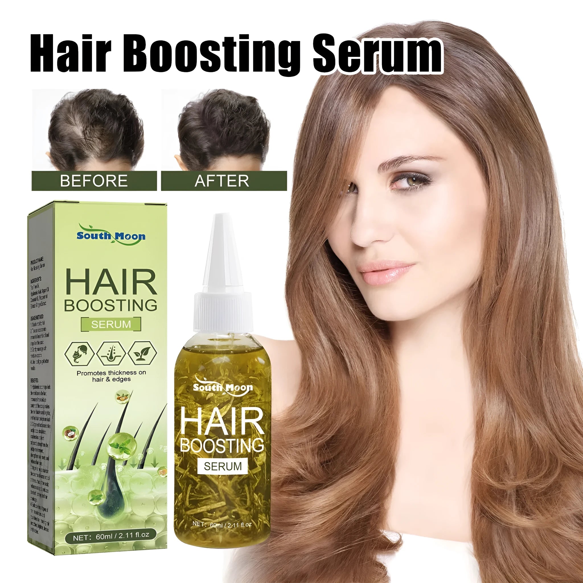 60ml bottle of hair care essential oil for anti-fall repair and moisturising dry hair treatment