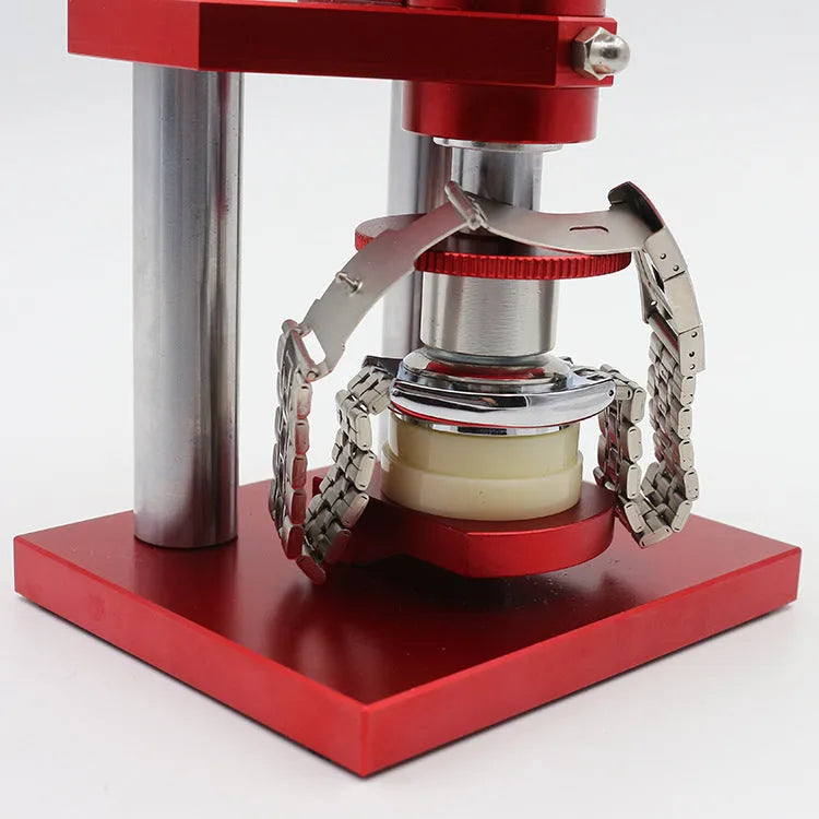 Watch repair spiral cap presser tool with a set of 20 plastic moulds for watch back covers