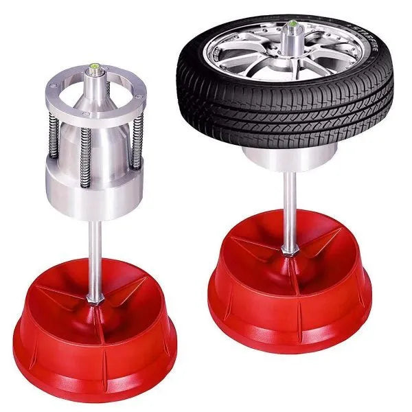 Portable wheel balancer with aluminium head and bull's-eye level for cars and trucks