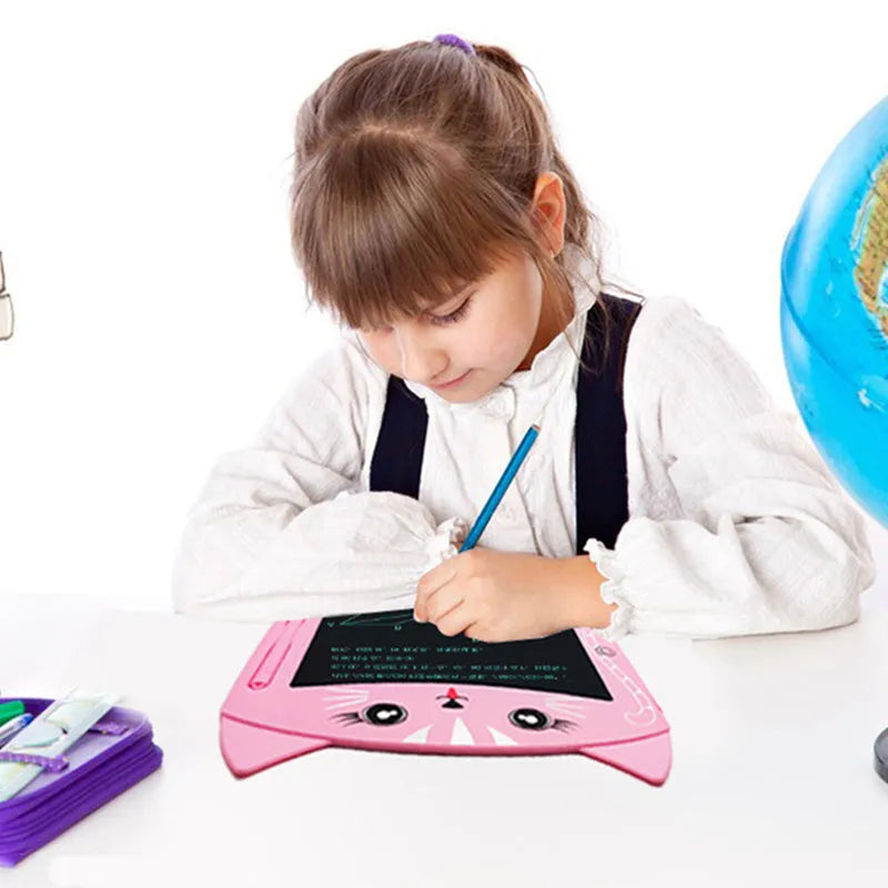 Cute bear cartoon LCD drawing tablet for children in blue or pink colour