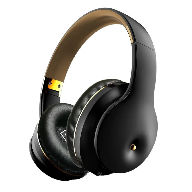 Wireless Bluetooth headset sports running headworn in gold with battery display and NFC