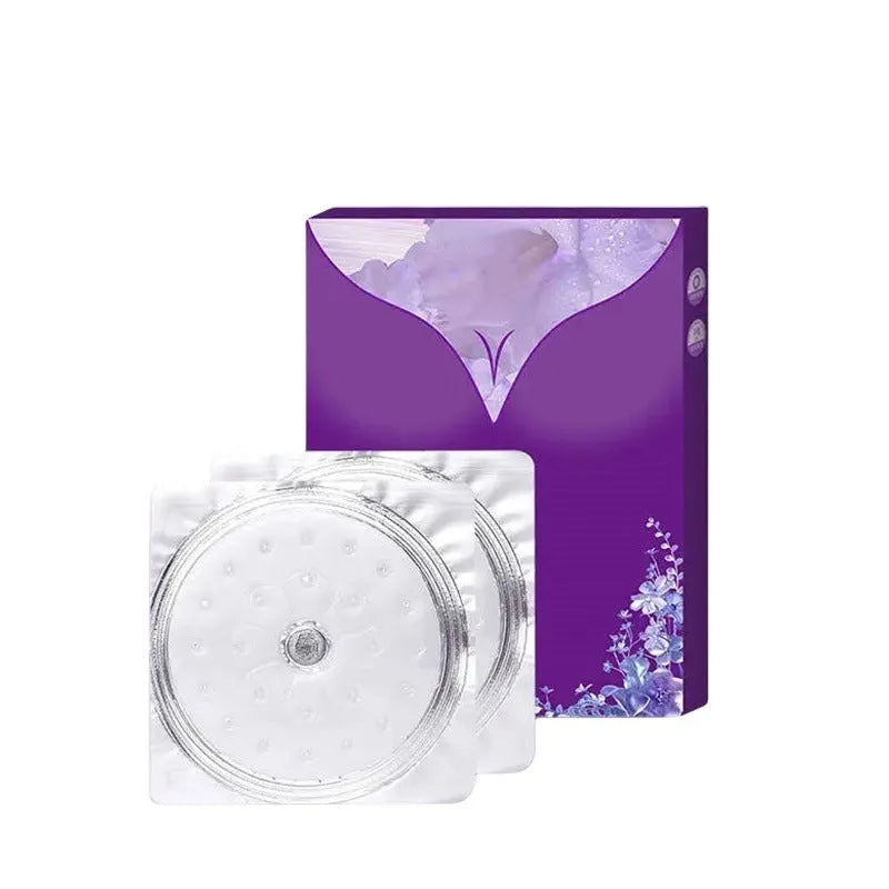 Single-use pair of adhesive chest patches for body tightening and breast enhancement skincare.