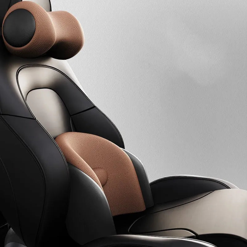 Car seat electric massage cushion in memory cotton with headrest and lumbar support options