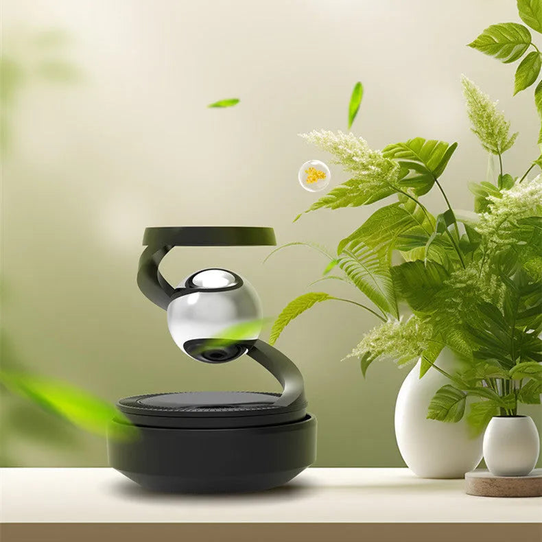 Solar-powered car ornament with aromatic function in Gulong and Ocean colours