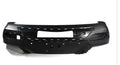 Black plastic car bumper replacement panel for front end vehicle repair