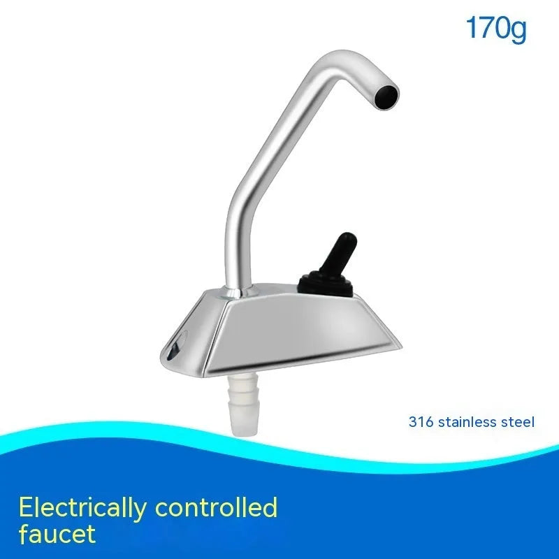 Electronic control RV kitchen tap with mirror polished stainless steel finish