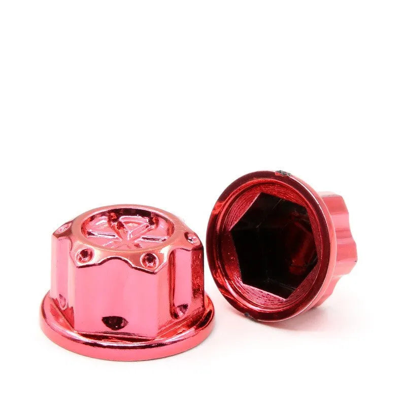 Set of 30 coloured motorcycle engine screw caps in black, red, gold, blue, silver, green, orange, and purple.