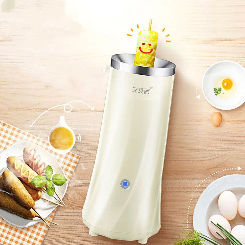 Beige mini breakfast machine with compact design for kitchen counter use