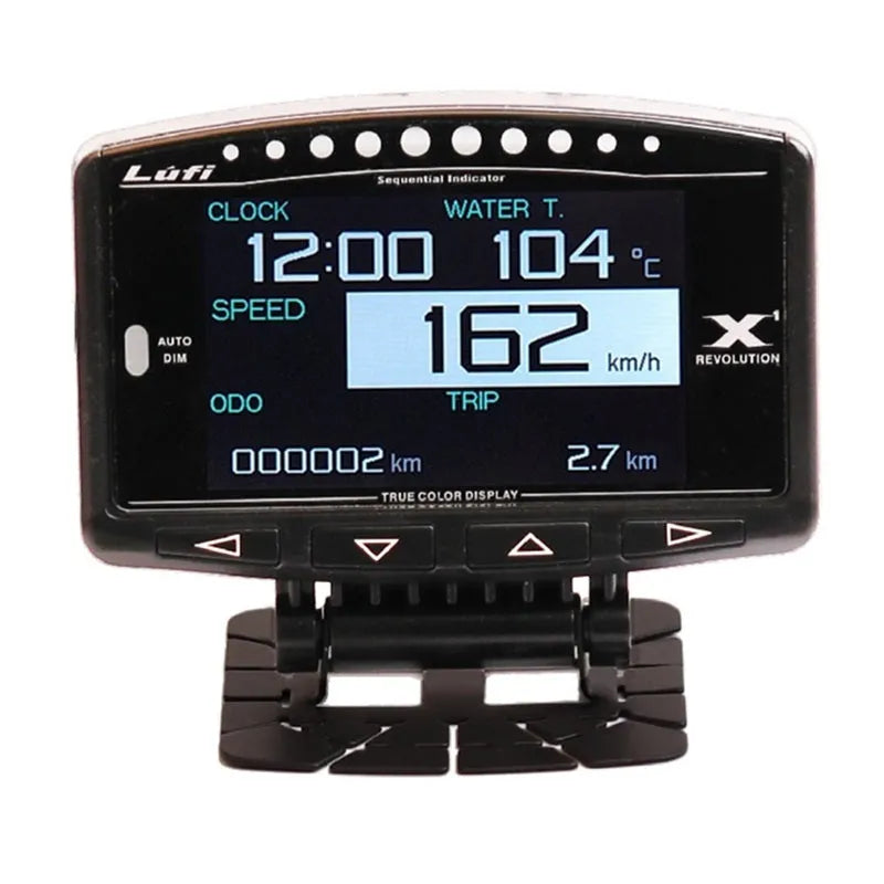 X1 Automotive OBD diagnostic scanner with metal housing and LED display for car fault code reading