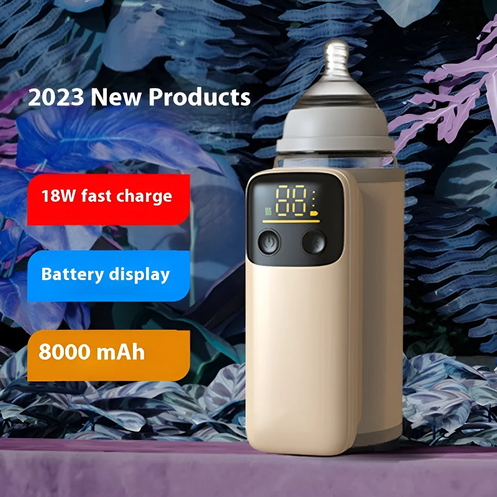 Universal baby bottle insulation cover with heating function and 8000mAh fast-charge battery