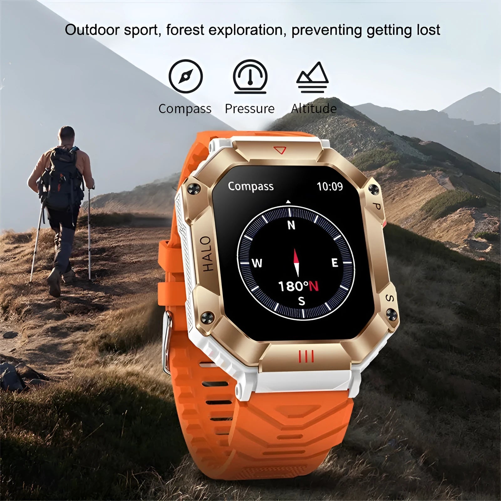 Android GPS fitness smart watch for women with titanium alloy case and multiple strap options