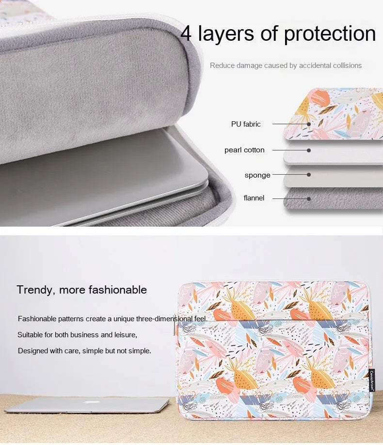 White 14-inch waterproof PU leather computer inner bag for laptop protection