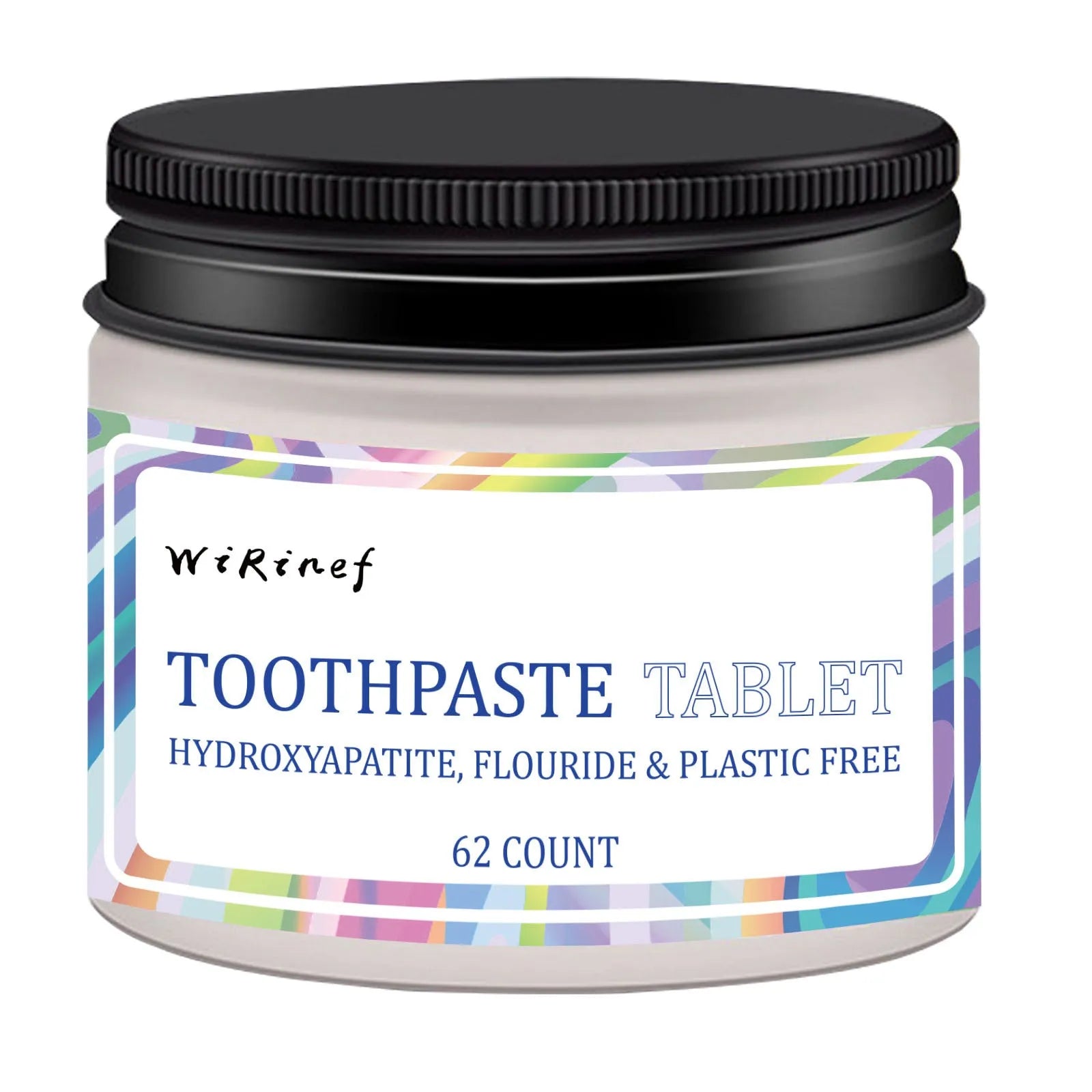 62 solid toothpaste tablets in TP19 formulation for portable oral cleaning