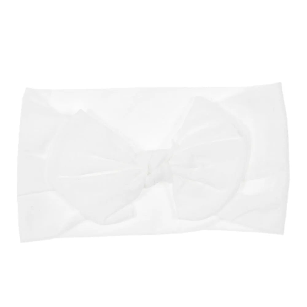 Bohemian children's hairband with wide nylon bow in Army Green, 10.5 x 7.5 cm bow, cloth band