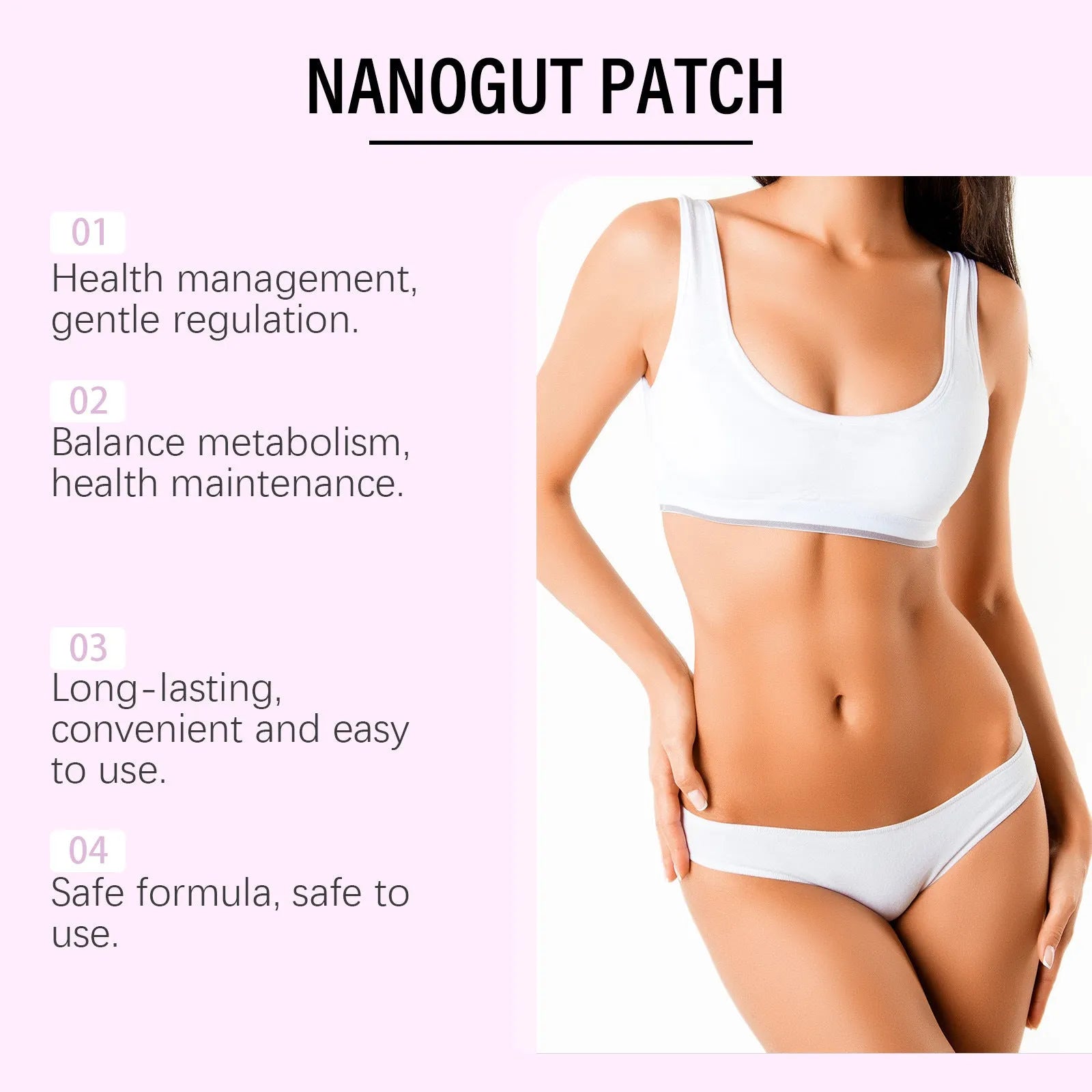 Four 3x3cm nursing adhesive bandage patches with acetyl hexapeptide-8 ingredients