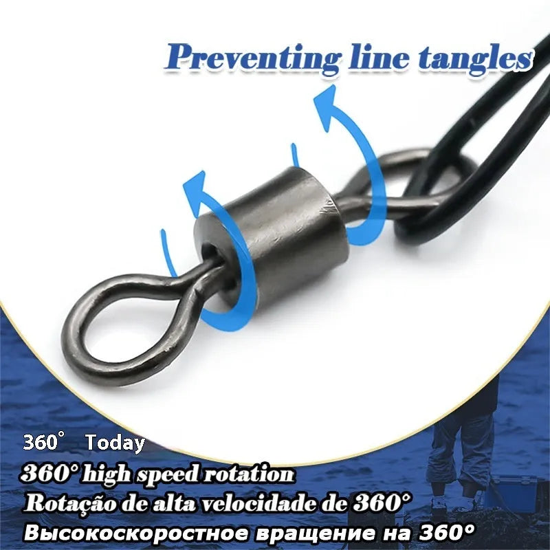 Anti-bite steel wire fishing accessories with double buckle pins measuring 54cm in length
