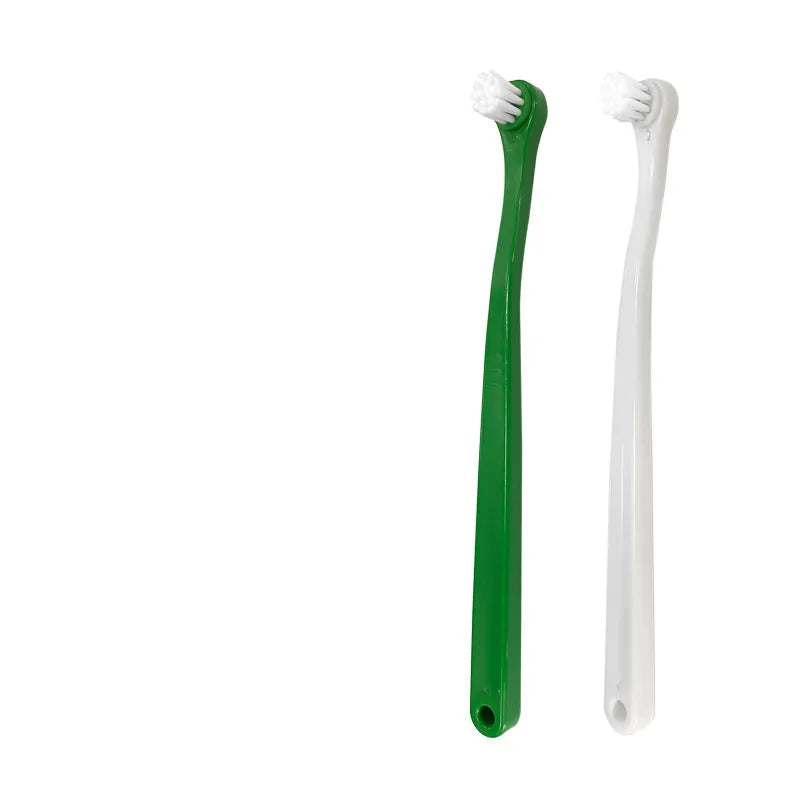 Pet dental finger toothbrush double-headed plastic teeth cleaning tool in multiple colours including purple and blue