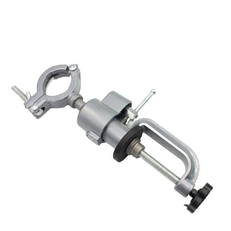 360-degree rotating clamp-on bench vise with tungsten steel construction and bracket mounting