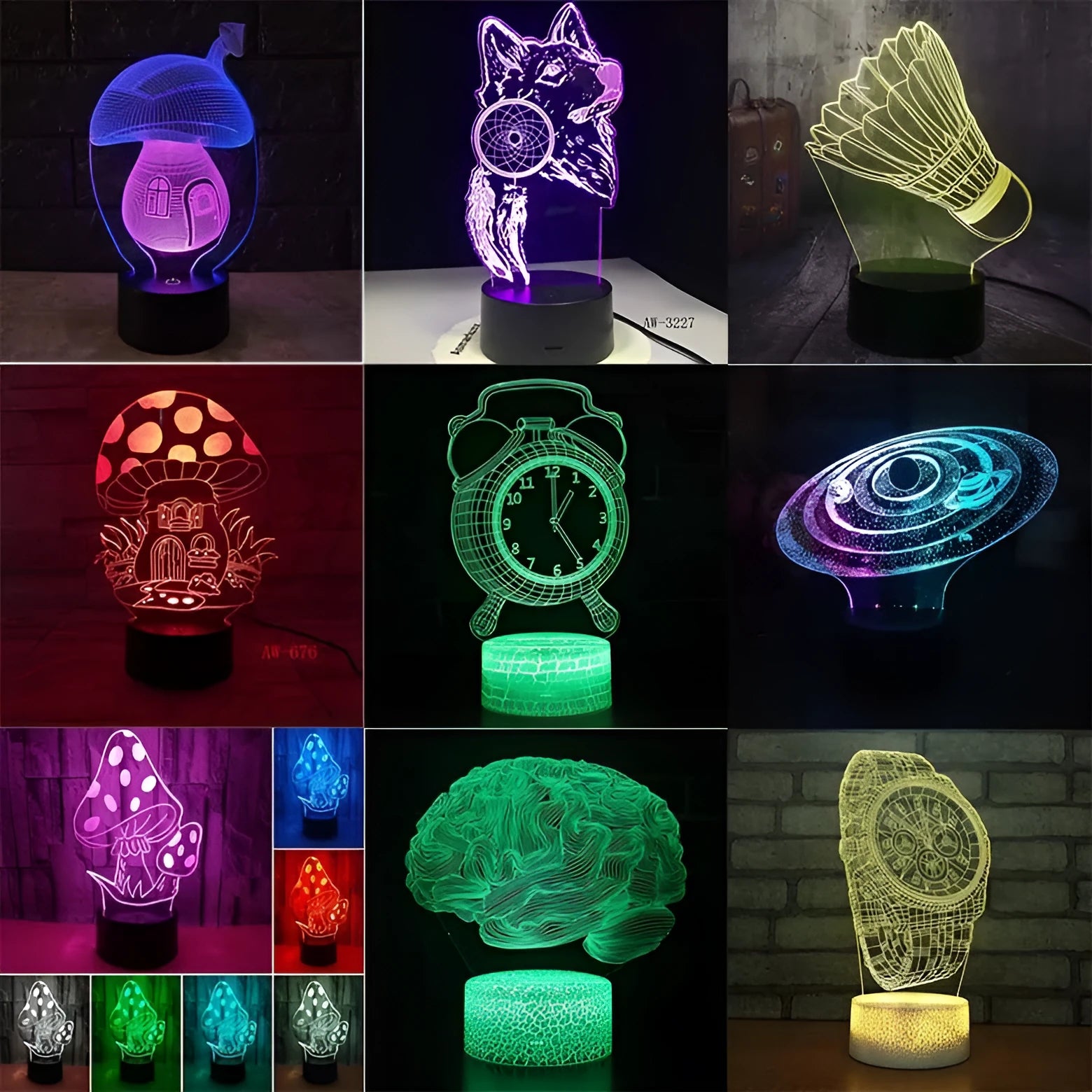 Modern black LED desk lamp with remote control and colourful touch lighting options
