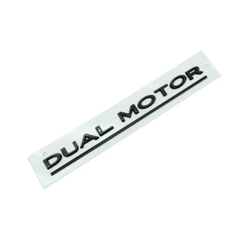 Tesla Model 3 Performance bumper sticker in ABS plastic, 19 cm by 3 cm, showing matte black colour option.