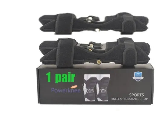 Adjustable knee brace with spring support system for mountaineering and sports activities
