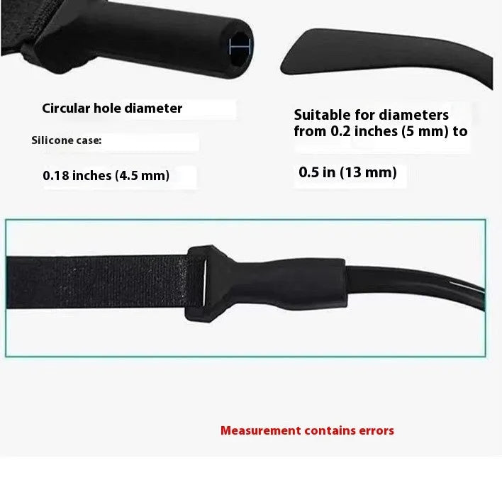 Black adjustable glasses cord with silicone ends for securing spectacles or sunglasses
