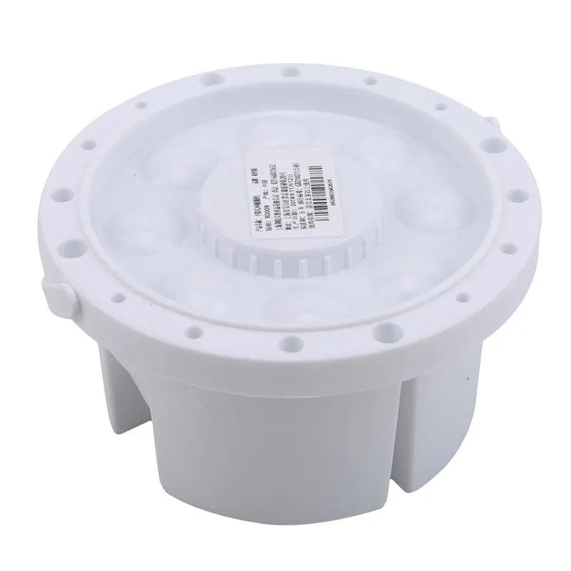 White cylindrical plastic brush holder for painting, 16.5 cm diameter