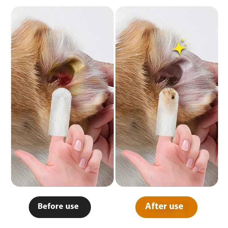 Disposable pet cleaning wipes set with ear and teeth cleaning wipes for cats and dogs
