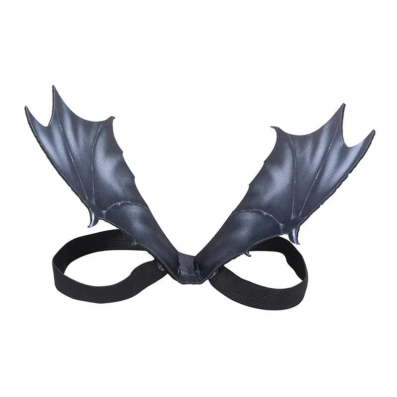 Black cloth bat wings Halloween costume for pets with three size options